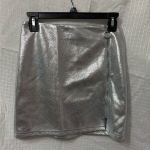 Silver Metallic Women's Skirt